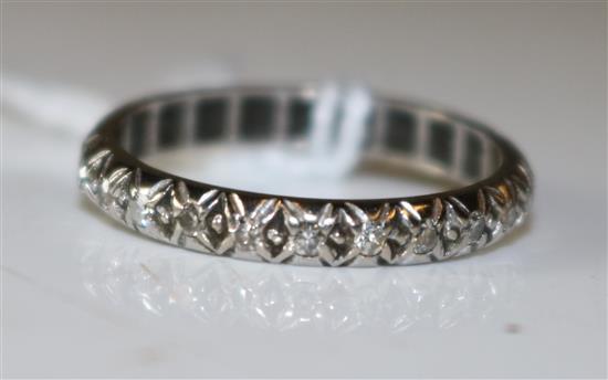 Diamond and white metal eternity ring (tests as platinum)